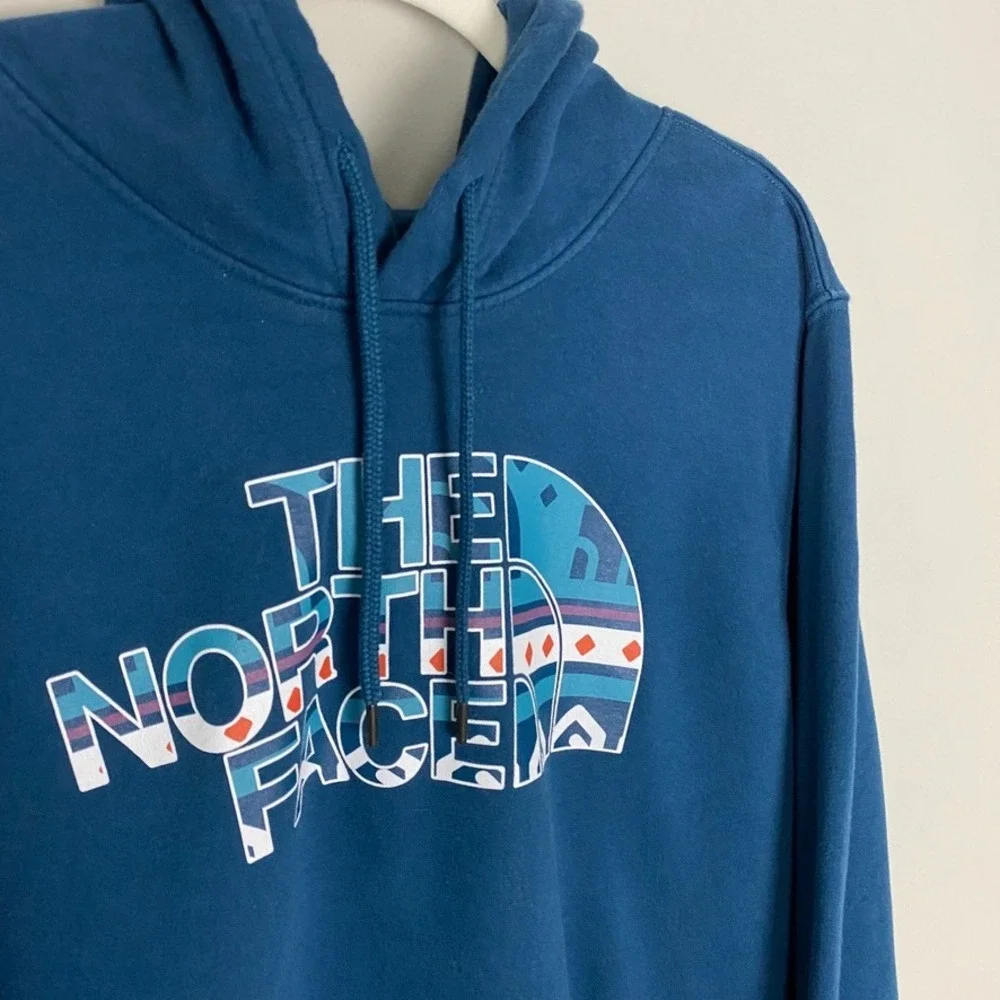 The North Face Men's Half Dome Pullover Hoodie Monterey‎ Blue Geometric Logo XL